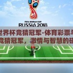 体彩世界杯竞猜冠军-体育彩票与世界杯竞猜冠军，激情与智慧的碰撞