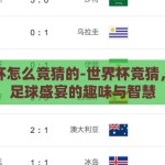 世界杯怎么竞猜的-世界杯竞猜，解锁足球盛宴的趣味与智慧