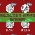 世界杯竞猜怎么买彩票-世界杯竞猜，理性购彩指南