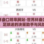 世界杯盘口赔率网站-世界杯盘口赔率网站，足球迷的决策助手与风险指南