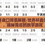 世界杯盘口赔率解释-世界杯盘口赔率，揭秘背后的数字游戏