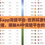 世界杯app竞猜平台-世界杯激情与智慧碰撞，揭秘APP竞猜平台的魅力