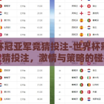 世界杯冠亚军竞猜投注-世界杯冠亚军竞猜投注，激情与策略的碰撞