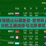 世界杯竞猜比分哪里买-世界杯竞猜比分的正确选择与注意事项