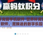 世界杯竞猜手机软件-世界杯竞猜手机软件，足球迷的数字乐园