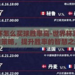 世界杯怎么买球胜率高-世界杯足球竞猜策略，提升胜率的智慧之选
