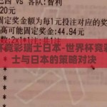 世界杯竞彩瑞士日本-世界杯竞彩，瑞士与日本的策略对决