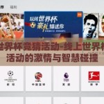 线上世界杯竞猜活动-线上世界杯竞猜活动的激情与智慧碰撞
