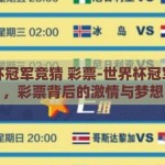 世界杯冠军竞猜 彩票-世界杯冠军竞猜，彩票背后的激情与梦想