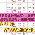 世界杯竞猜比分怎么买-世界杯竞猜比分的智慧选择，策略与技巧