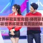 体彩世界杯冠亚军竞猜-体育彩票新风尚，体彩世界杯冠亚军竞猜的魅力与策略
