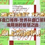 世界杯盘口推荐-世界杯盘口策略，精准预测的智慧之选