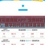 世界杯彩票竞猜APP-世界杯彩票竞猜APP，数字时代的足球盛宴新体验