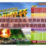 世界杯竞猜彩票单场-世界杯竞猜彩票单场，激情与策略的碰撞