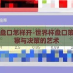 世界杯盘口怎样开-世界杯盘口策略，洞察与决策的艺术