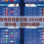 2026世界杯竞猜分组-2026世界杯竞猜分组，前瞻与策略
