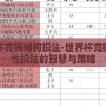 世界杯竞猜如何投注-世界杯竞猜，理性投注的智慧与策略