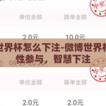 微博世界杯怎么下注-微博世界杯，理性参与，智慧下注