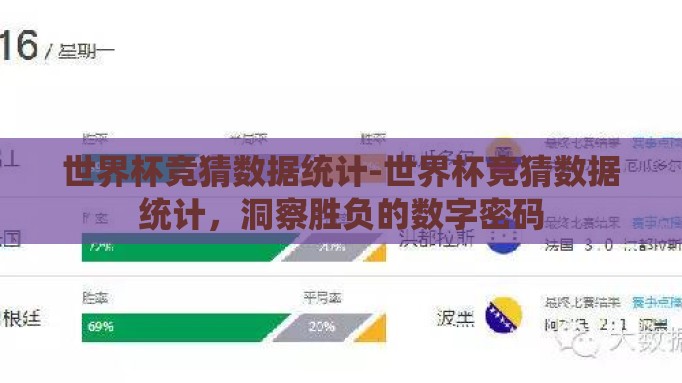 世界杯竞猜数据统计-世界杯竞猜数据统计，洞察胜负的数字密码