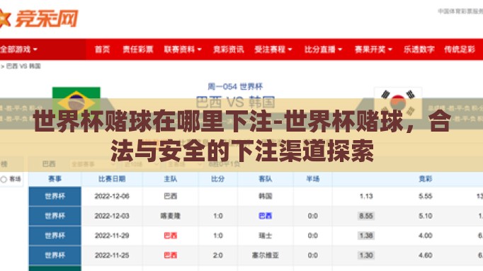 世界杯赌球在哪里下注-世界杯赌球，合法与安全的下注渠道探索