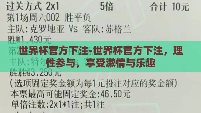 世界杯官方下注-世界杯官方下注,理性参与,享受激情与乐趣 世界杯官方下注-世界杯官方下注,理性参与,享受激情与乐趣