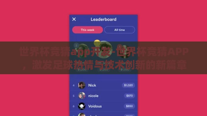世界杯竞猜app开发-世界杯竞猜APP,激发足球热情与技术创新的新篇章 世界杯竞猜app开发-世界杯竞猜APP,激发足球热情与技术创新的新篇章