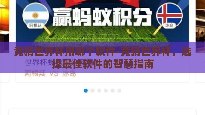 竞猜世界杯用哪个软件-竞猜世界杯，选择最佳软件的智慧指南