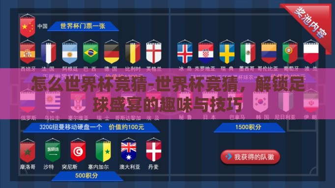 怎么世界杯竞猜-世界杯竞猜,解锁足球盛宴的趣味与技巧 怎么世界杯竞猜-世界杯竞猜,解锁足球盛宴的趣味与技巧