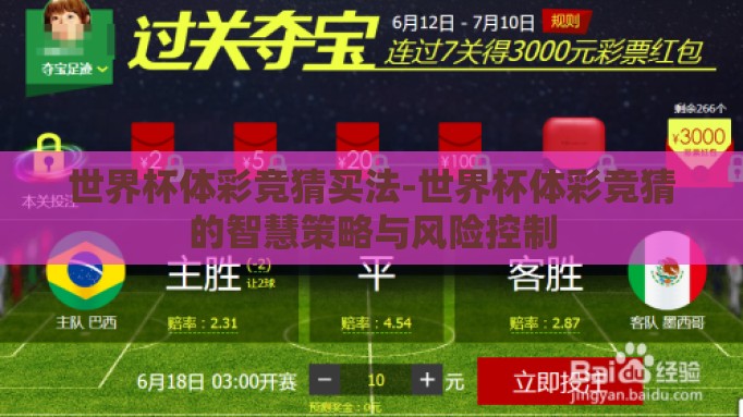 世界杯体彩竞猜买法-世界杯体彩竞猜的智慧策略与风险控制 世界杯体彩竞猜买法-世界杯体彩竞猜的智慧策略与风险控制