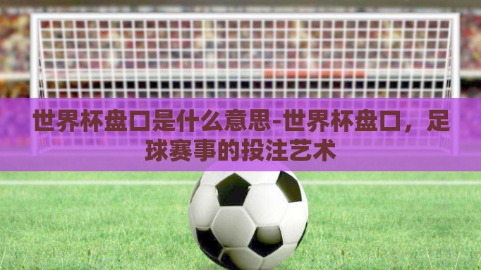 世界杯盘口是什么意思-世界杯盘口，足球赛事的投注艺术
