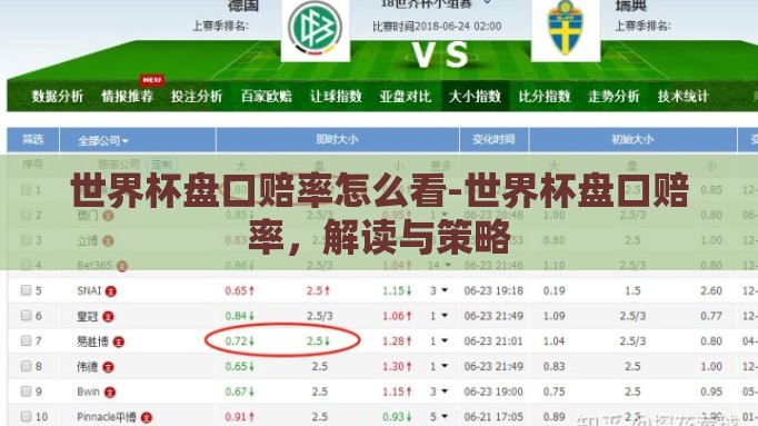 世界杯盘口赔率怎么看-世界杯盘口赔率,解读与策略 世界杯盘口赔率怎么看-世界杯盘口赔率,解读与策略