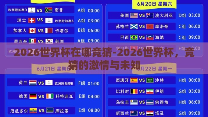 2026世界杯在哪竞猜-2026世界杯，竞猜的激情与未知