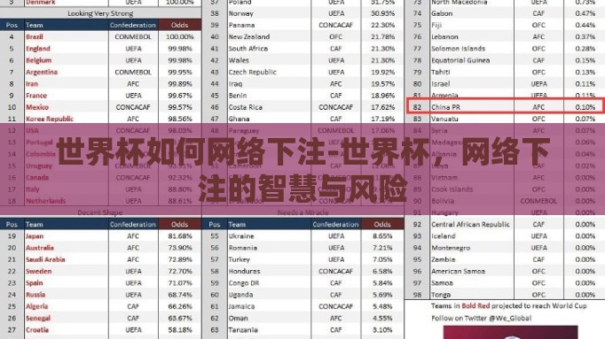 世界杯如何网络下注-世界杯，网络下注的智慧与风险