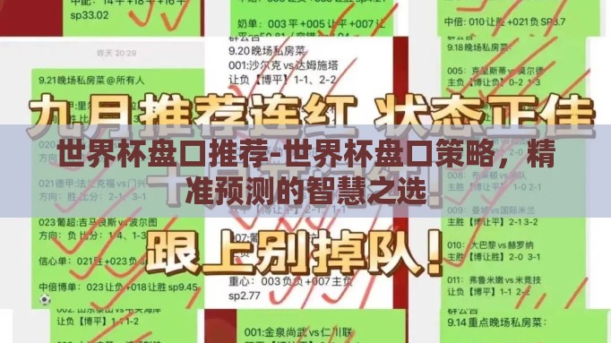 世界杯盘口推荐-世界杯盘口策略，精准预测的智慧之选